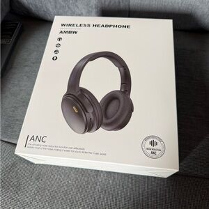AMBW Wireless Headphones ANC Over Ear Bluetooth Headset‎ Black